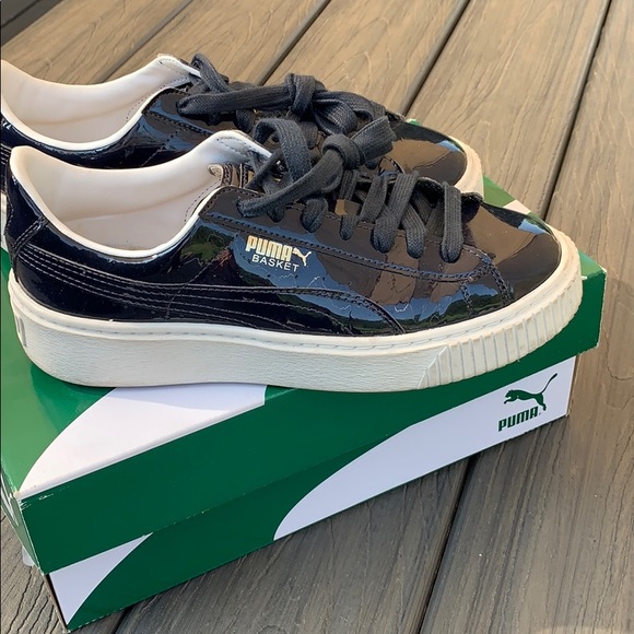 Puma Shoes - Puma Basket Platform Patent sneaker